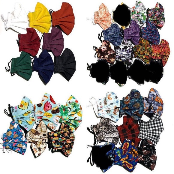 2/$20 Face Mask 3 Layer Nose Bridge Wolf - Picture 7 of 8